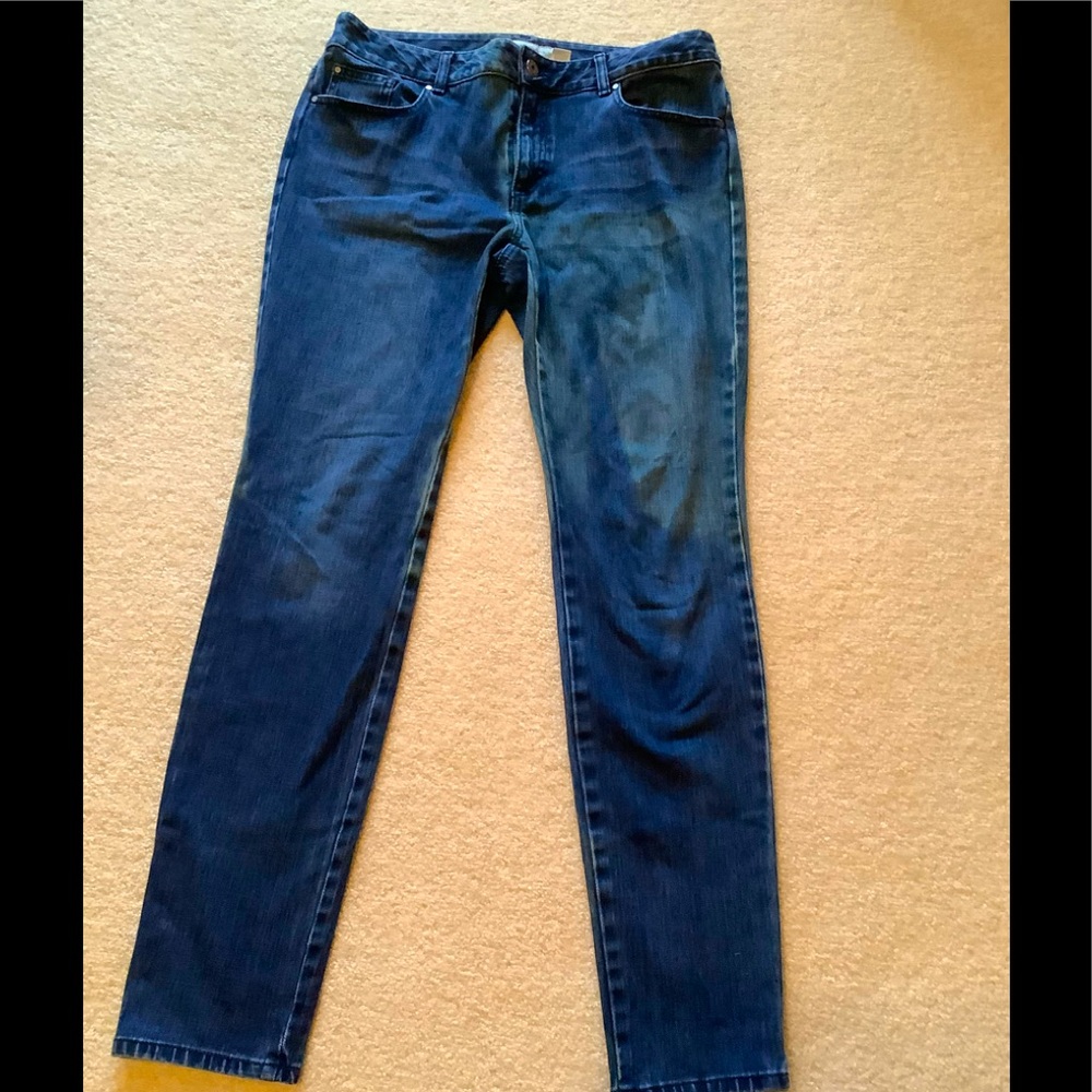 Chico’s Platinum blue denim jeans.
